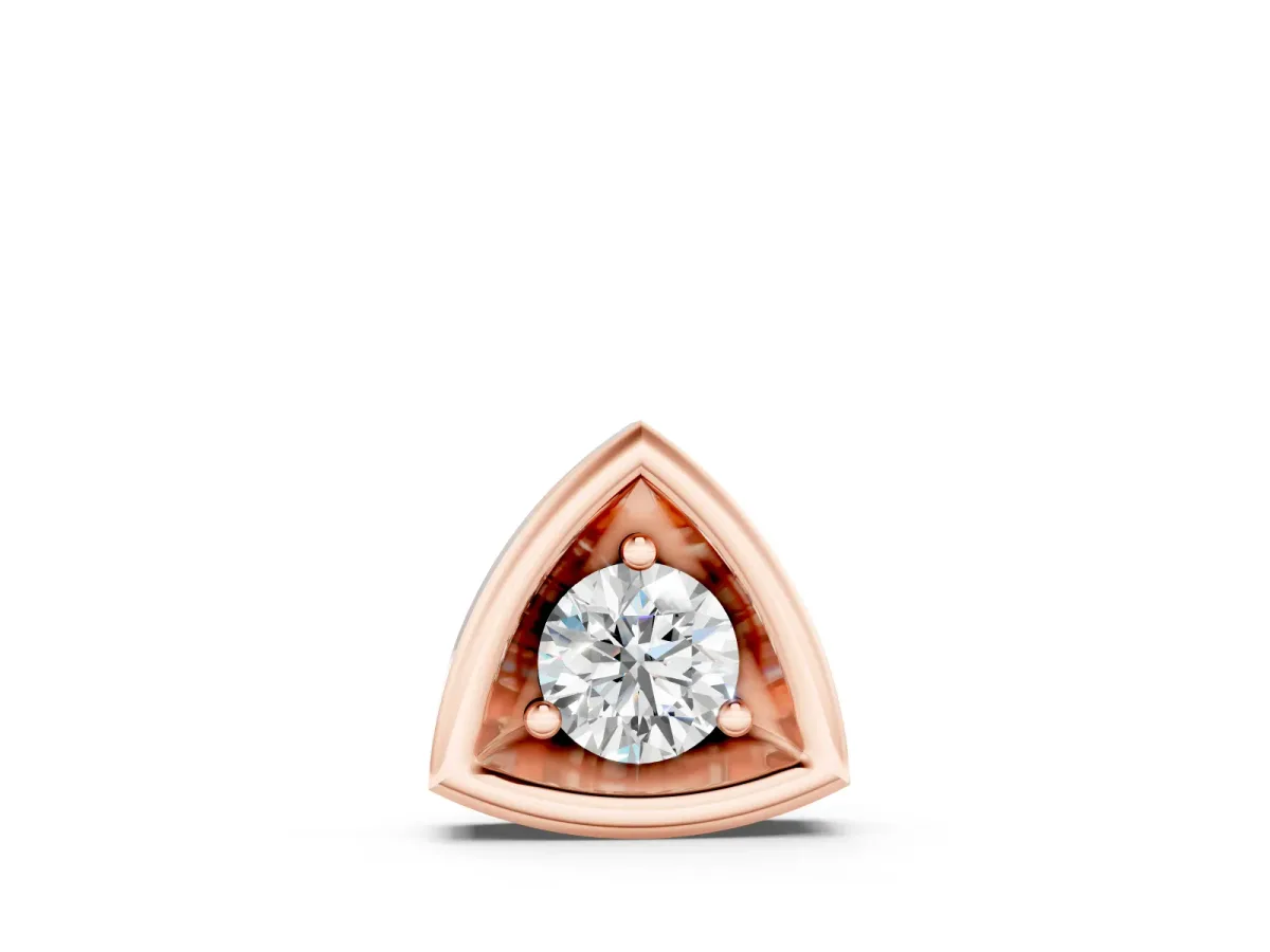 Trillion Cut Diamond Pendant Set in Rose gold with Triangle Bezel