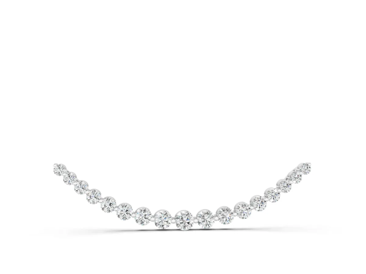 Round Diamond Bar Pendant Set in White gold with V-Prong Setting