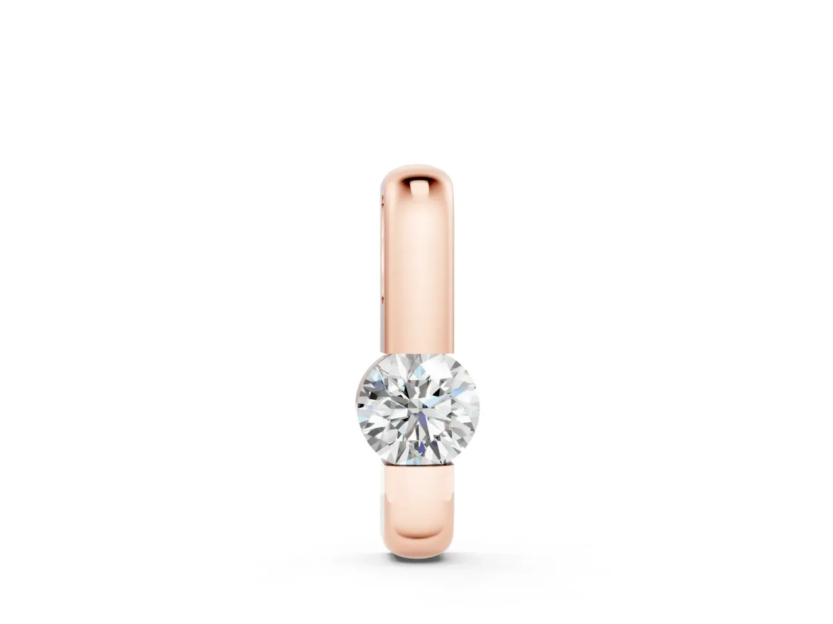 Round Diamond Pendant Set in Rose gold with Bezel Setting