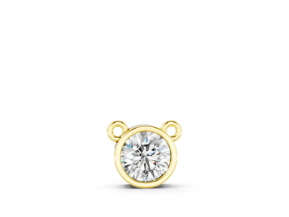 Round Solitaire Pendant Set in Yellow gold with Full Bezel Setting
