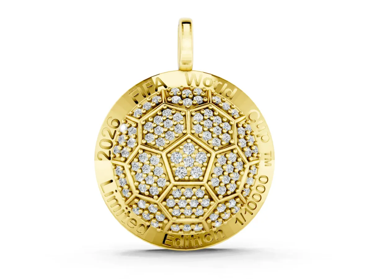 Lab-Grown Diamond Soccer Pendant Set in Yellow gold with Limited Edition Design