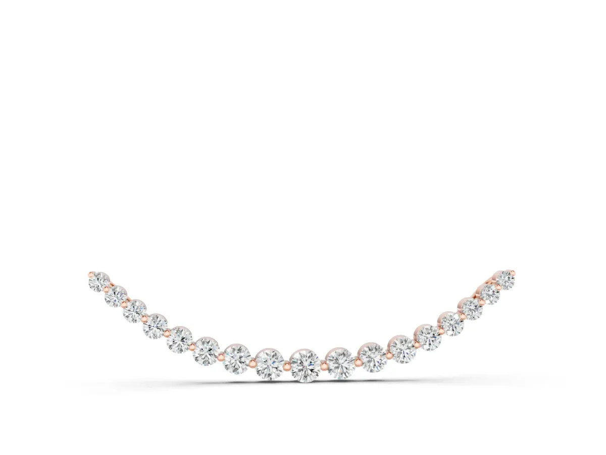 Round Diamond Bar Pendant Set in Rose gold with V-Prong Setting