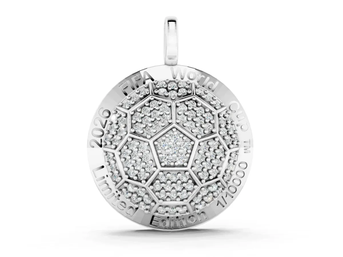 Lab-Grown Diamond Soccer Pendant Set in Silver with Limited Edition Design