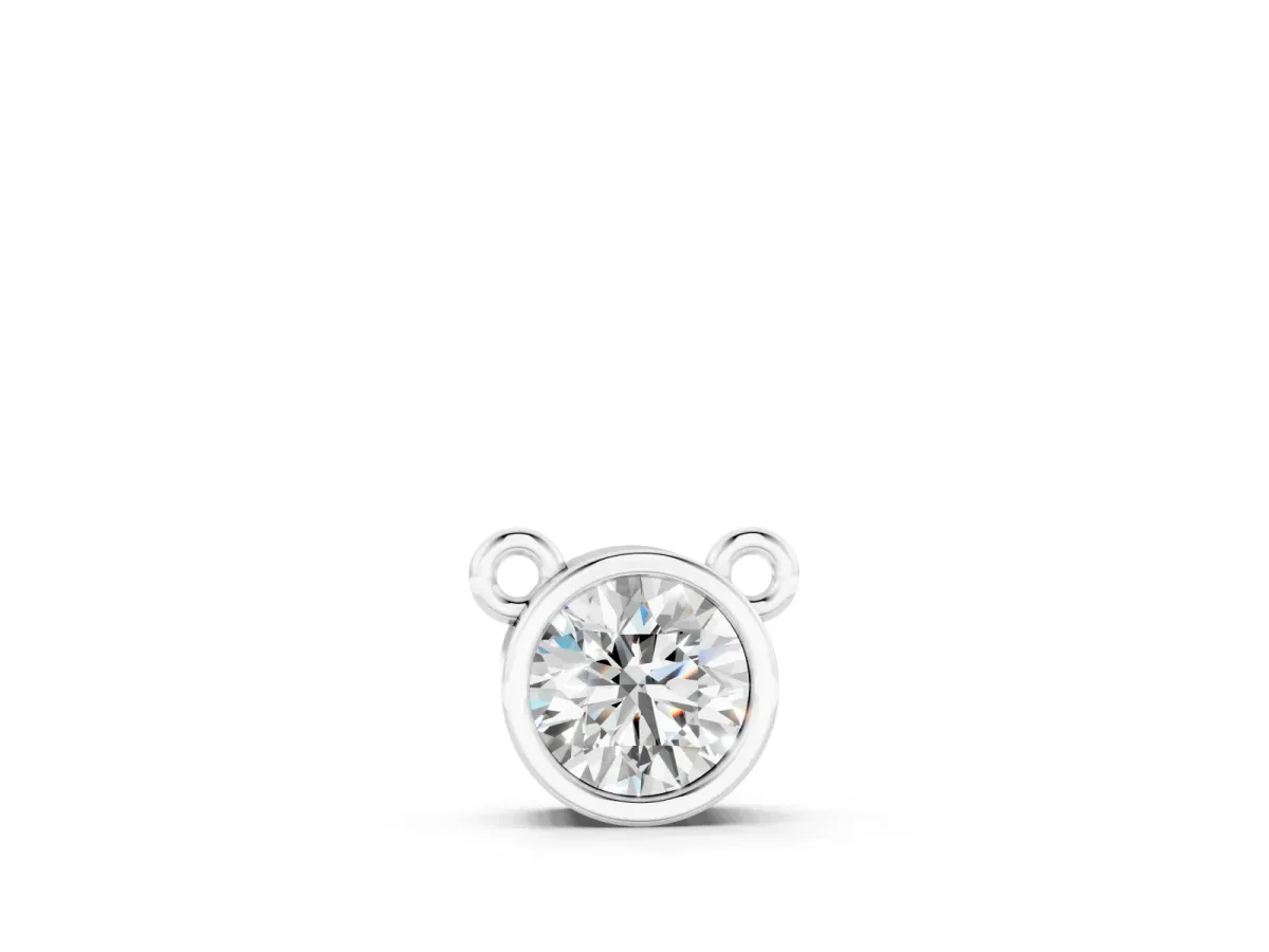 Round Solitaire Pendant Set in Silver with Full Bezel Setting