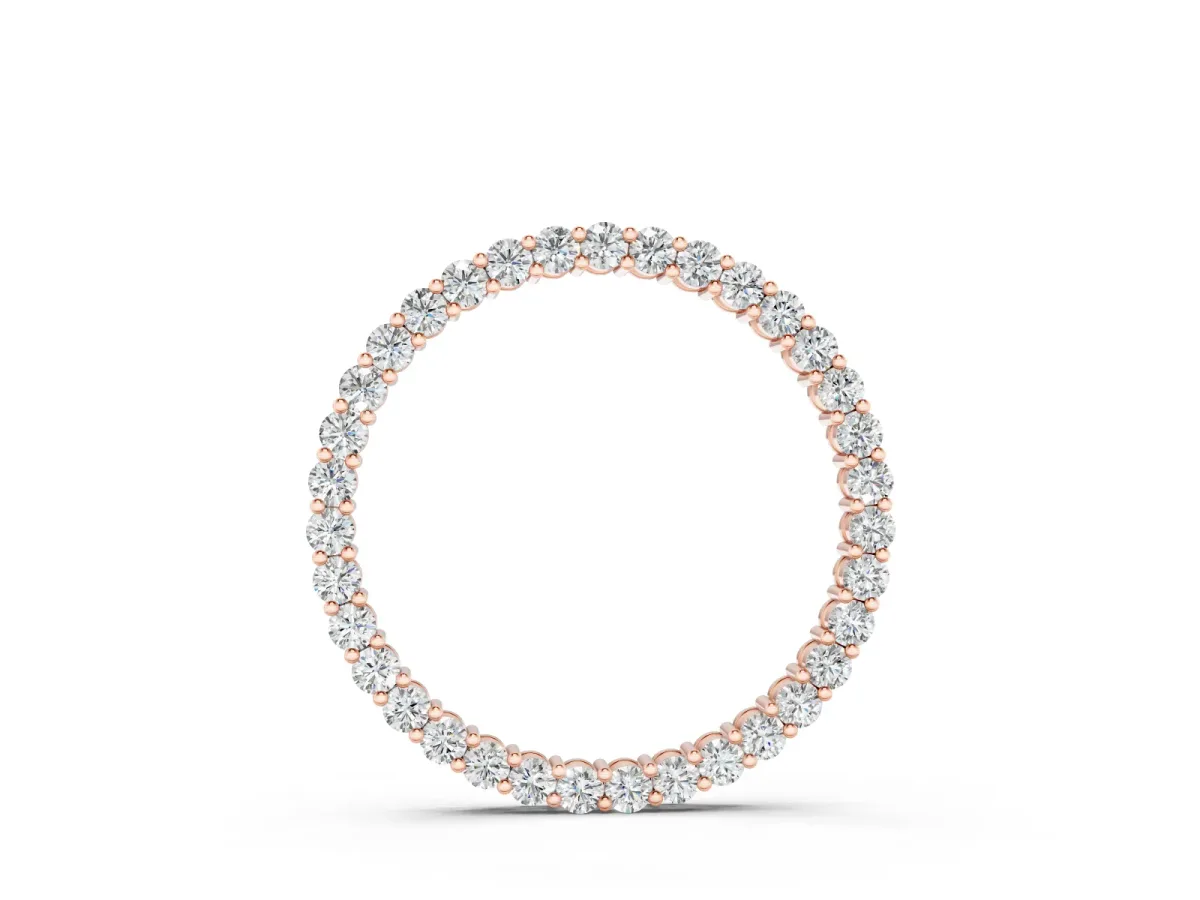 Round Diamond Eternity Loop Pendant Set in Rose gold with Prong-Set Stones