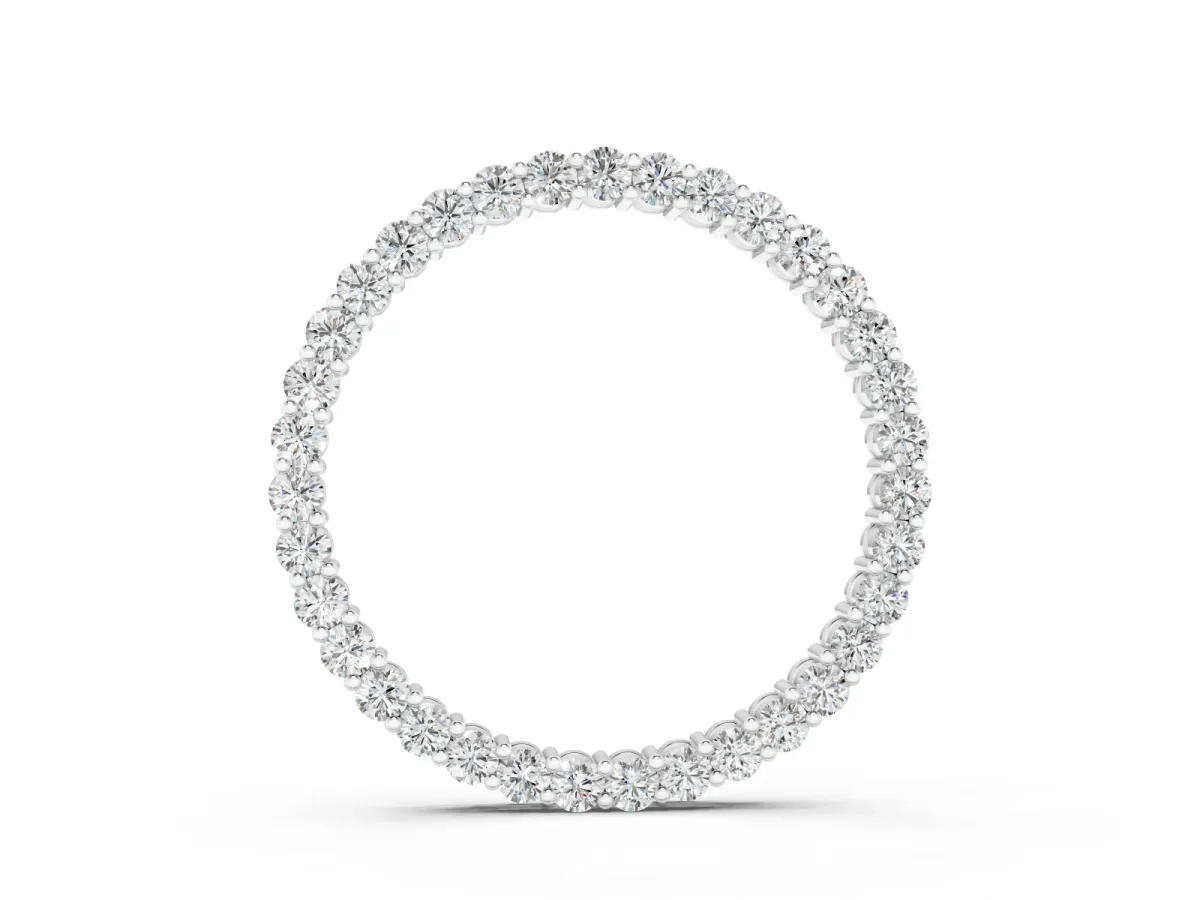 Round Diamond Eternity Pendant Set in White gold with Raised Prong Setting