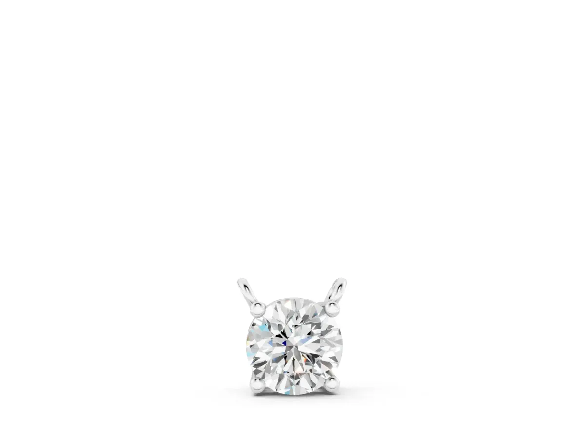 Round Solitaire Pendant Set in Silver with Four-Prong Basket Setting