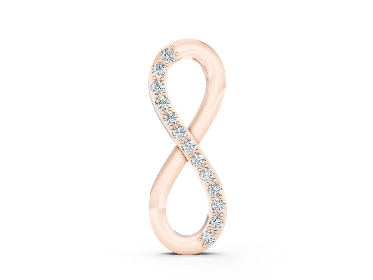 Infinity Pendant Set in Rose gold with Round Brilliant Pavé Diamonds
