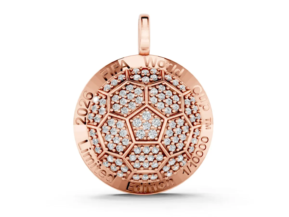 Lab-Grown Diamond Soccer Pendant Set in Rose gold with Limited Edition Design