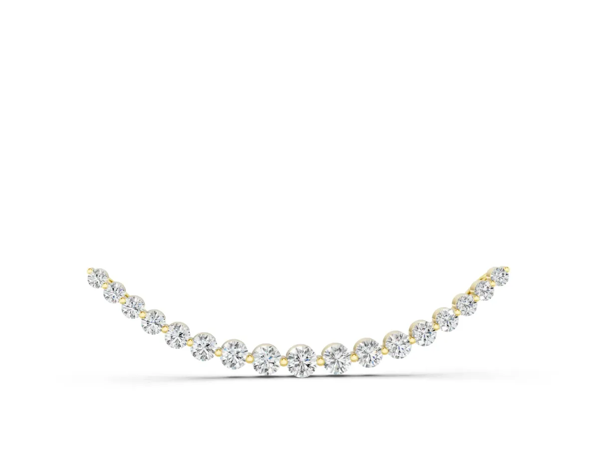 Round Diamond Bar Pendant Set in Yellow gold with V-Prong Setting