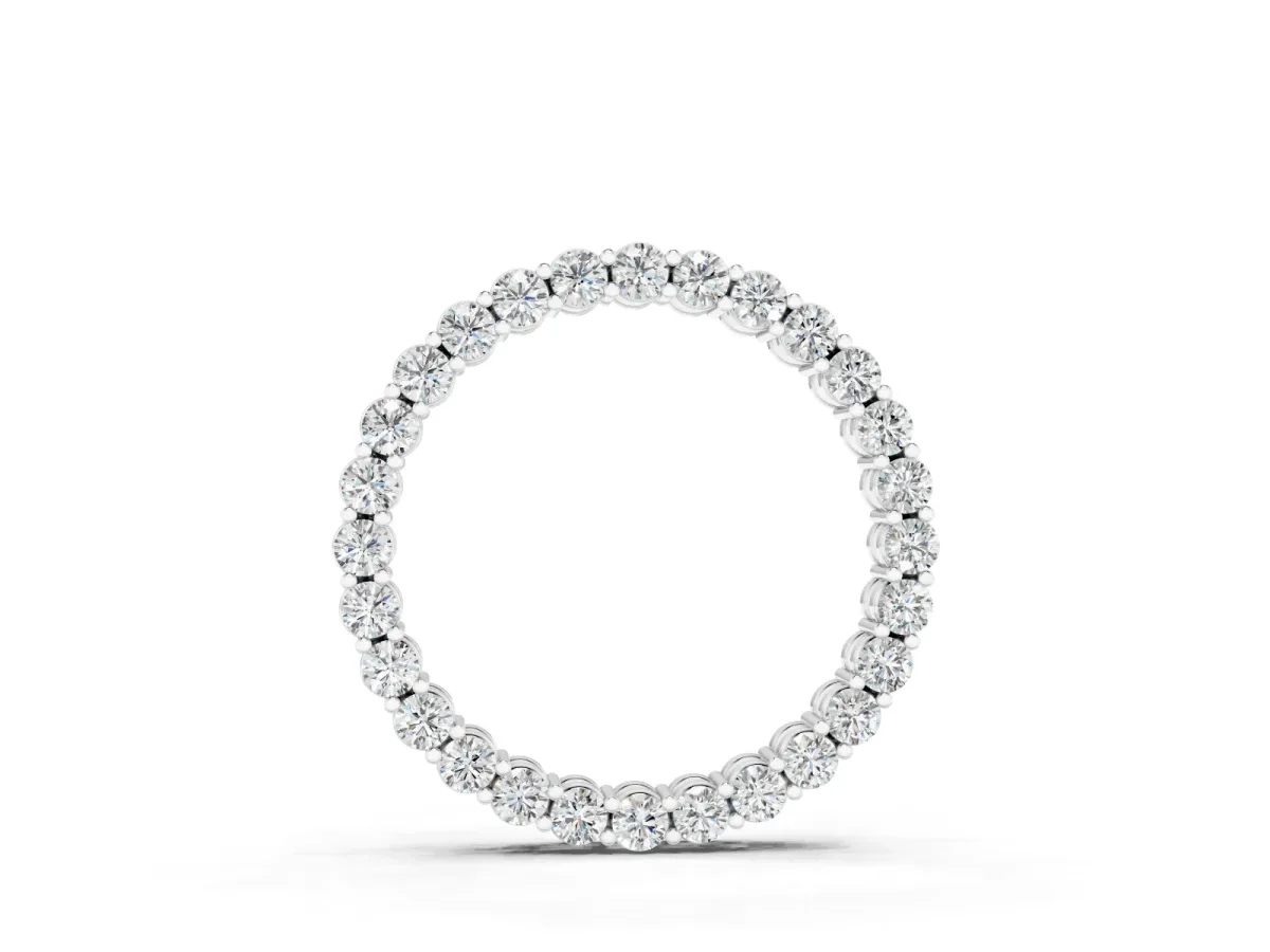 Round Diamond Eternity Pendant Set in White gold with Seamless Stone Circle