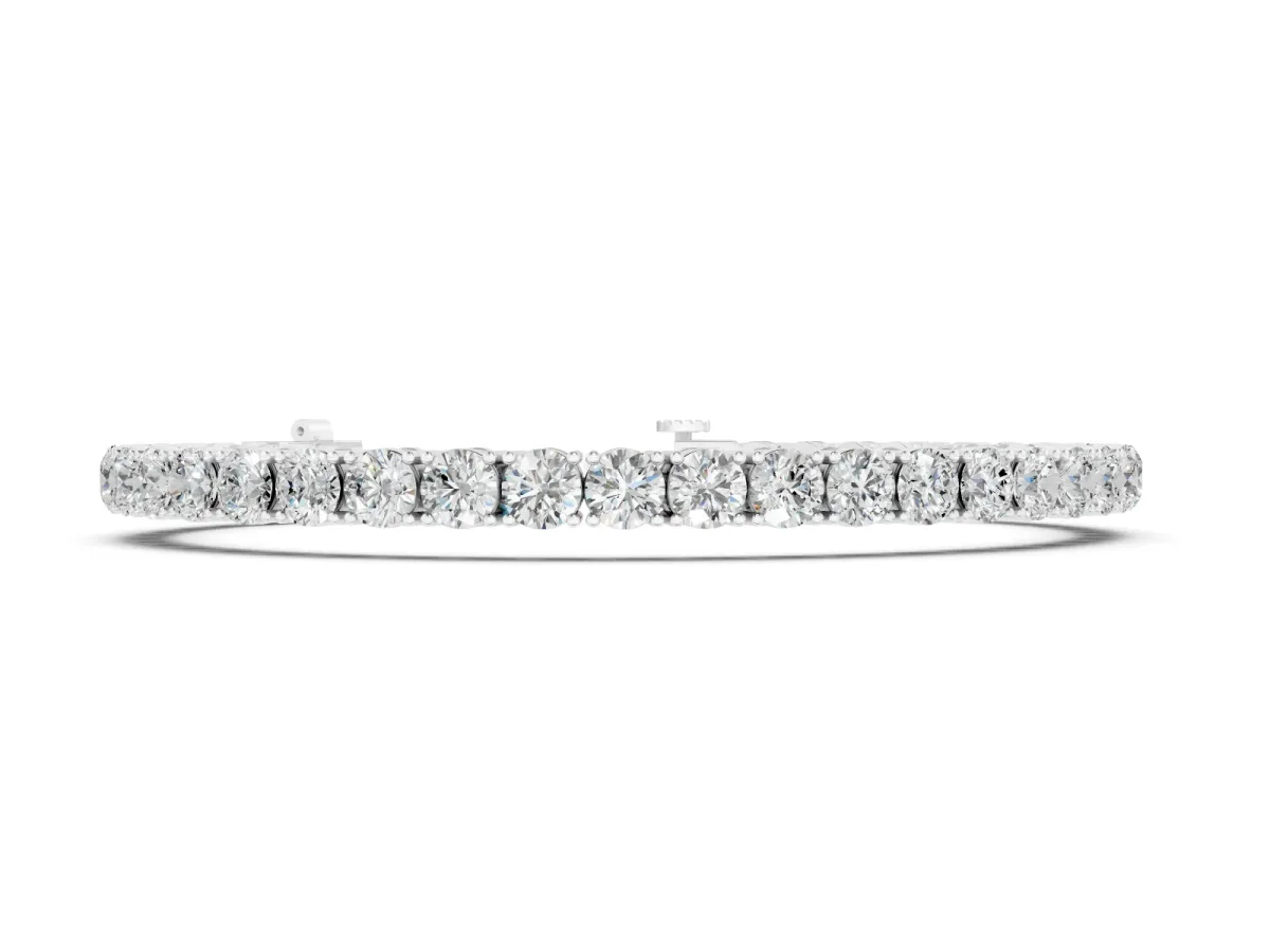 Round Brilliant Diamond Tennis Bracelet Set in White gold with Prong Setting