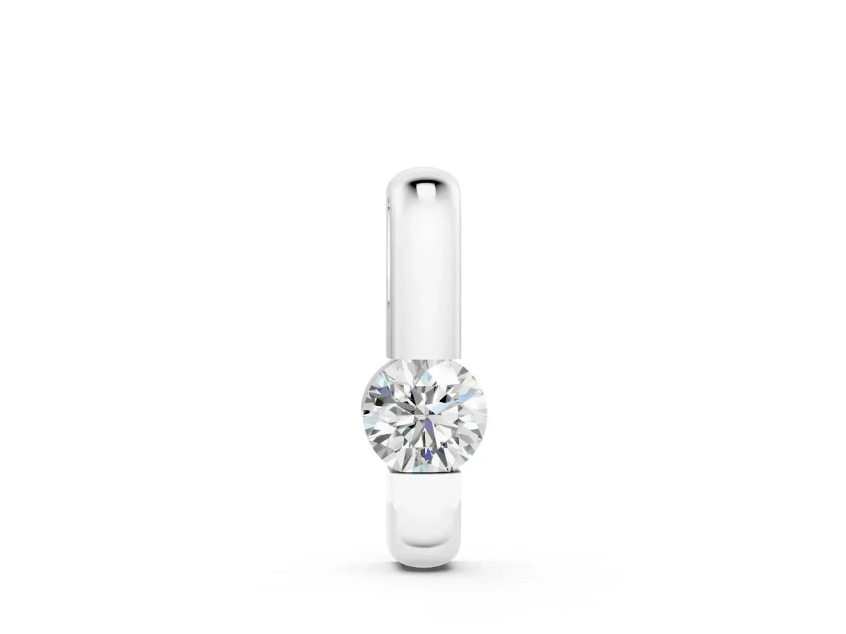 Round Diamond Pendant Set in Silver with Bezel Setting