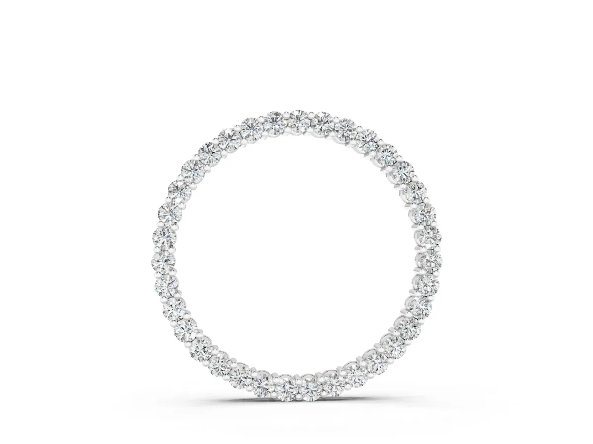 Round Diamond Eternity Loop Pendant Set in Silver with Prong-Set Stones