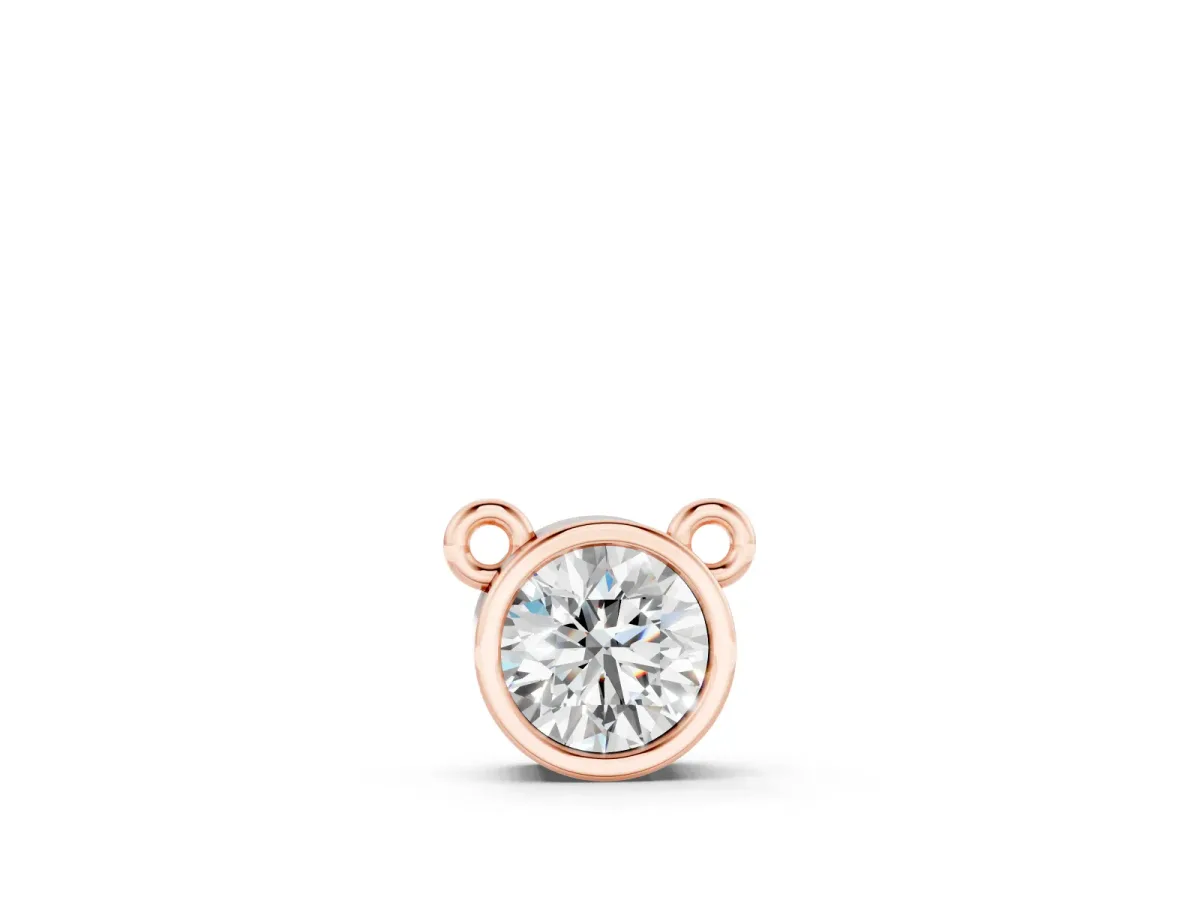 Round Solitaire Pendant Set in Rose gold with Full Bezel Setting