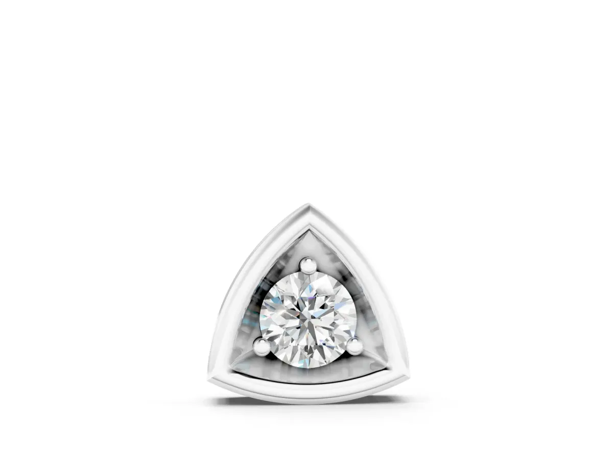 Trillion Cut Diamond Pendant Set in White gold with Triangle Bezel