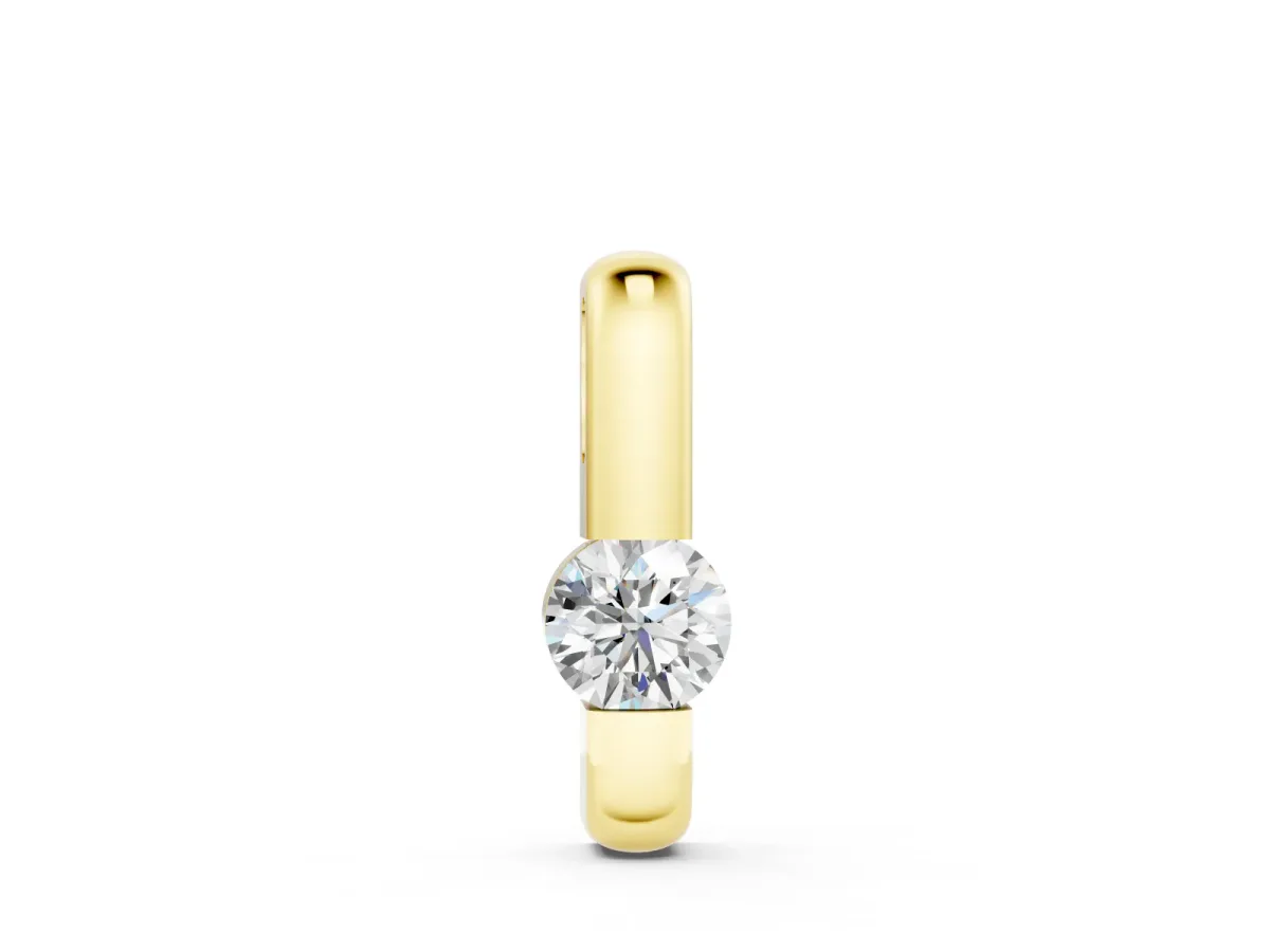 Round Diamond Pendant Set in Yellow gold with Bezel Setting