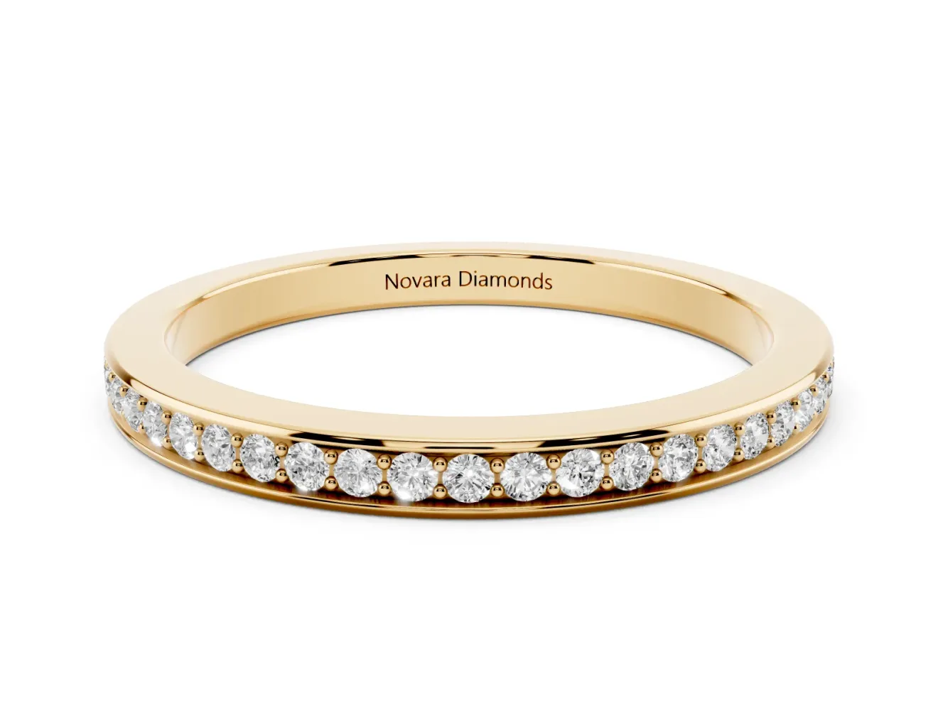Round Diamond Pavé Eternity Band Set in Yellow gold with Channel Setting