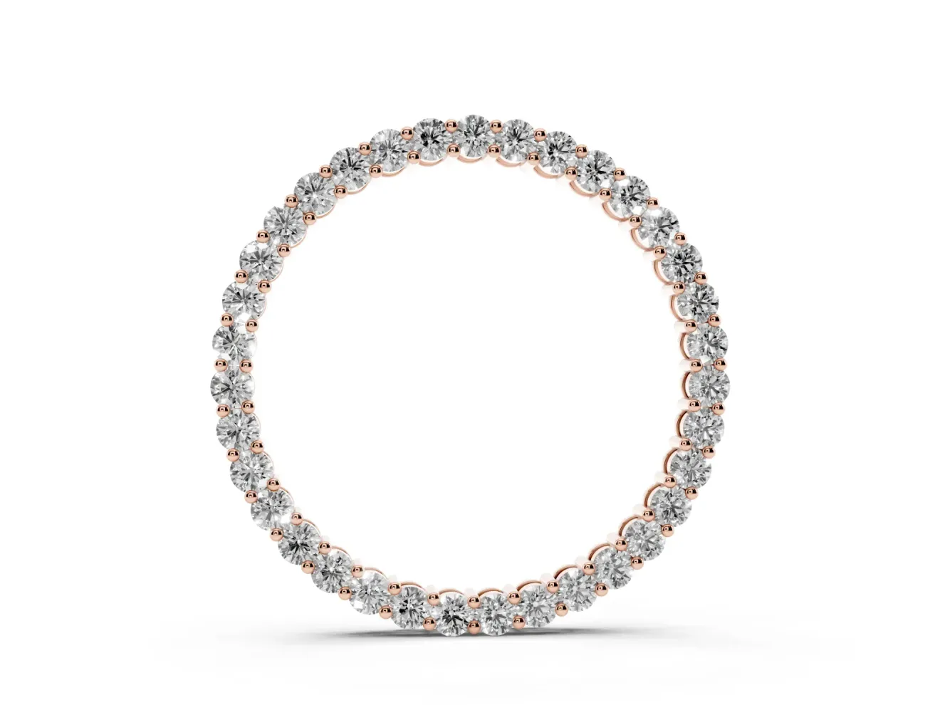 Round Lab-Grown Diamond Wide Eternity Circle Pendant Necklace | Prong Set | Rose Gold