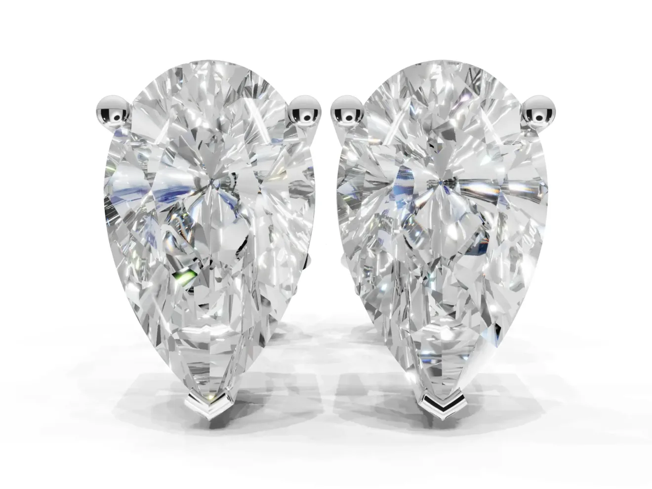 Oval Lab-Grown Diamond Solitaire Basket Stud Earrings | Open Gallery | Platinum