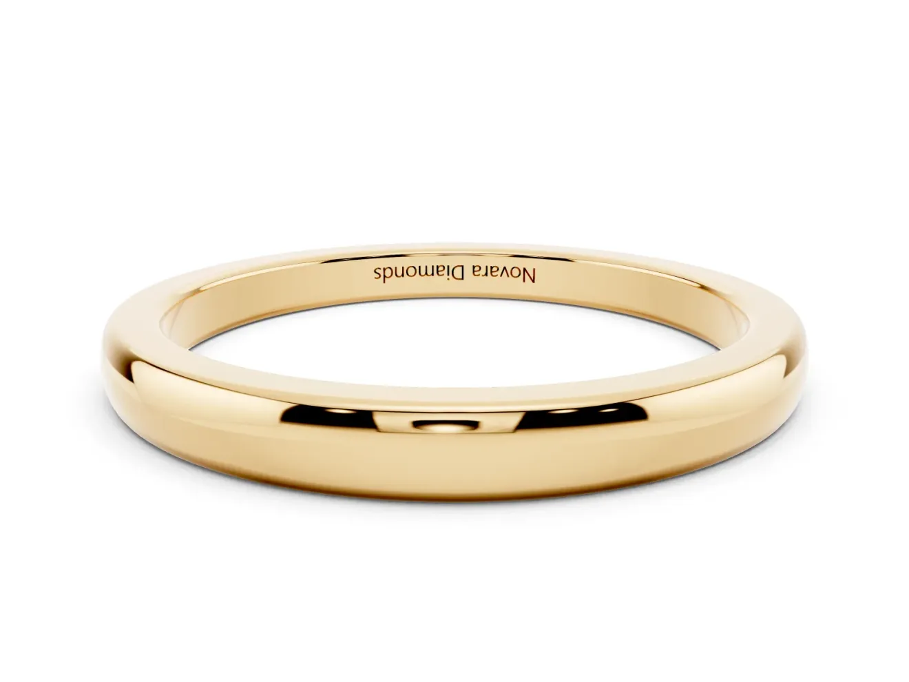 Classic Plain Comfort Band Set in Yellow gold with Rounded Edges