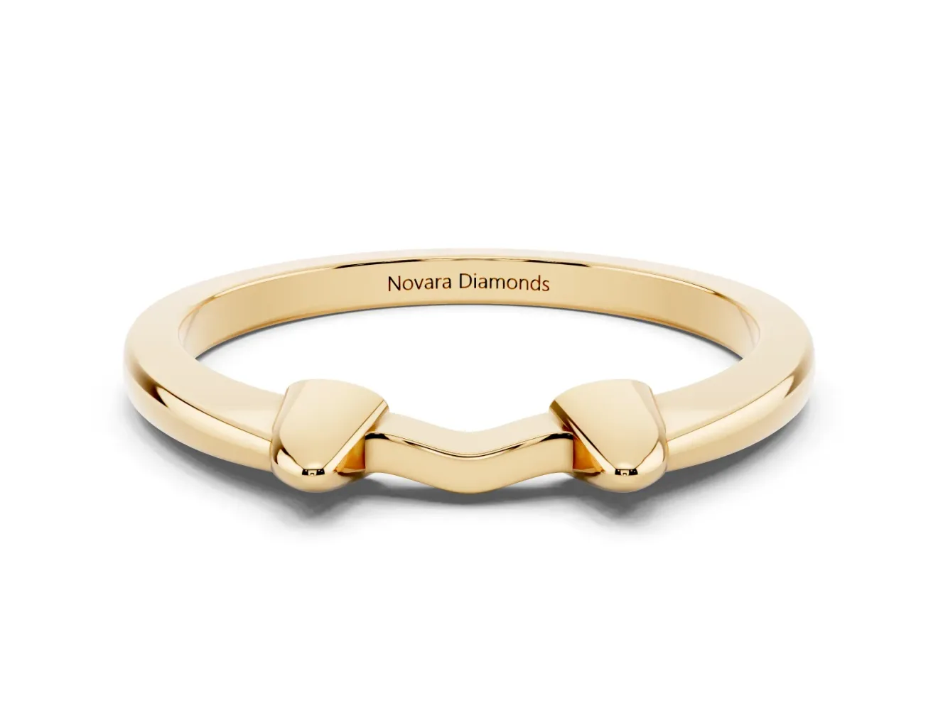 Bamboo-Inspired Plain Band Set in Yellow gold