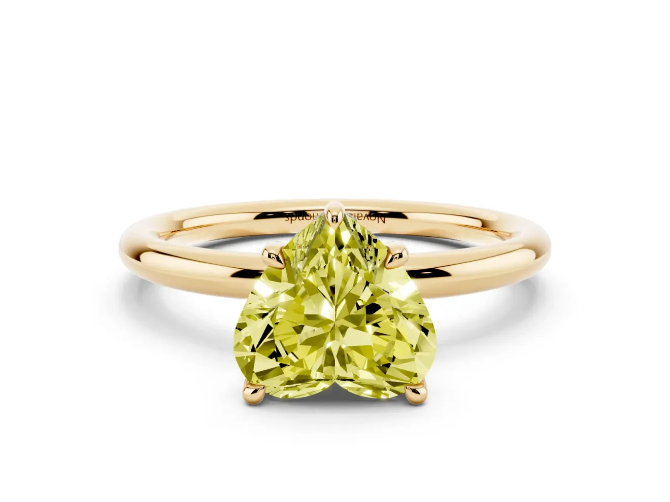 Heart-Shaped Hidden Halo Ring Setting for a Fancy Yellow Lab-Grown Diamond | Yellow Gold
