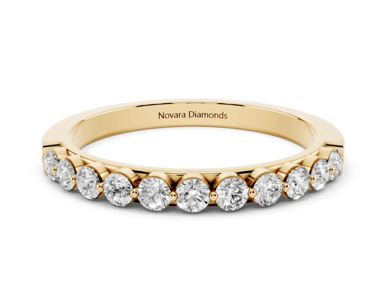 Round Diamond Eternity Band Set in Yellow gold with Channel Setting