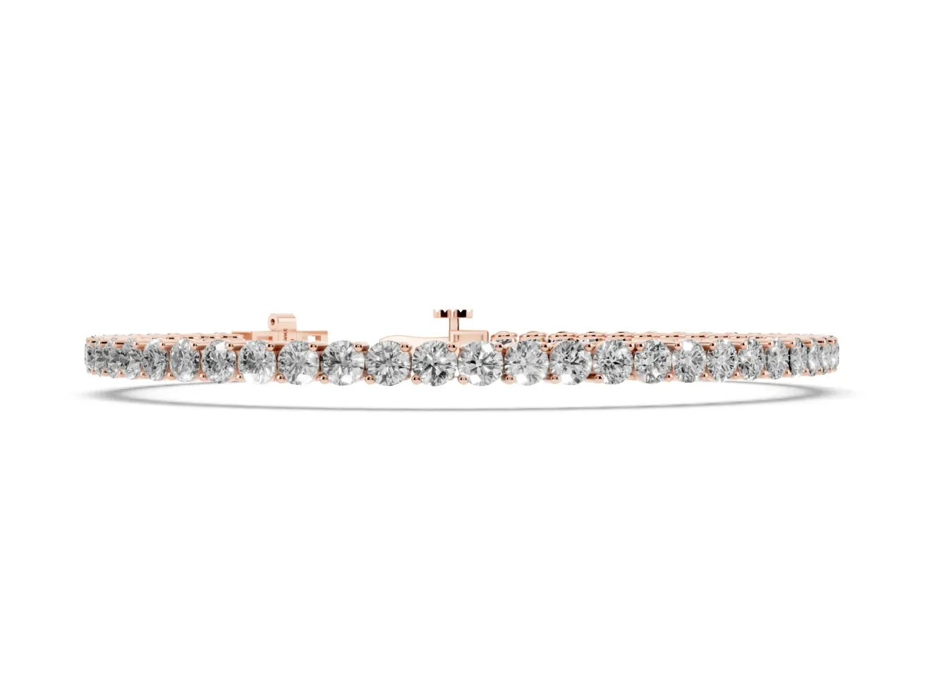 Round Lab-Grown Diamond Classic Tennis Bracelet | Round Prongs | Rose Gold