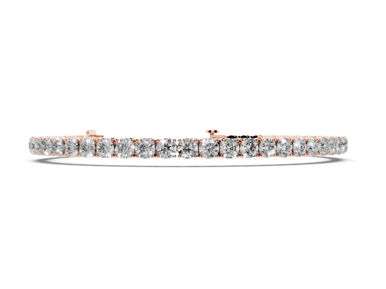 Round Lab-Grown Diamond Tennis Bracelet | Individual Prong Settings | Rose Gold