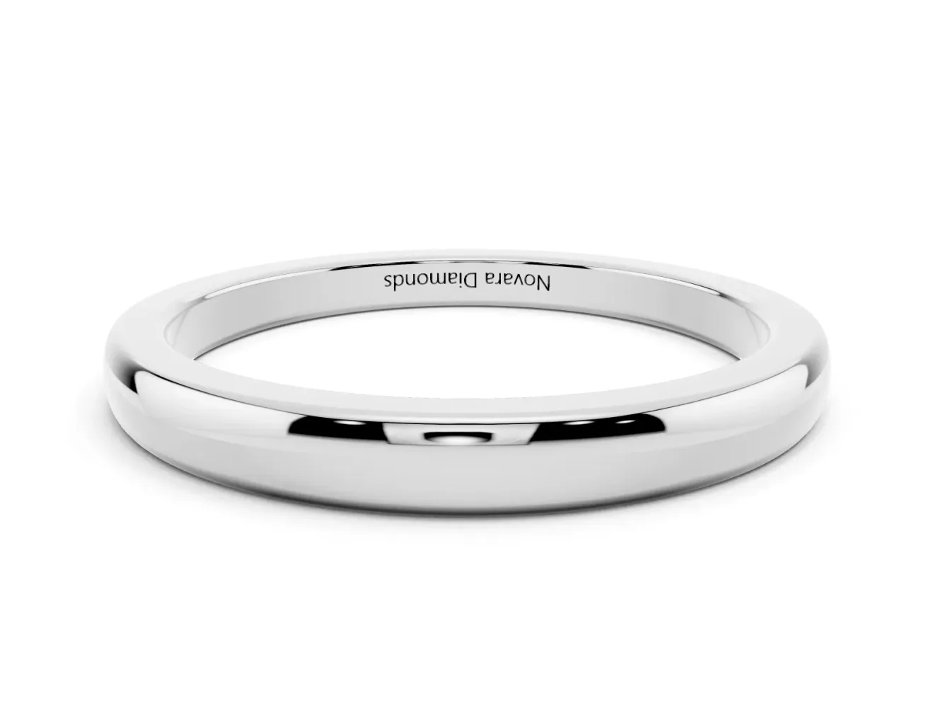 Classic Plain Comfort Band Set in Platinum with Rounded Edges