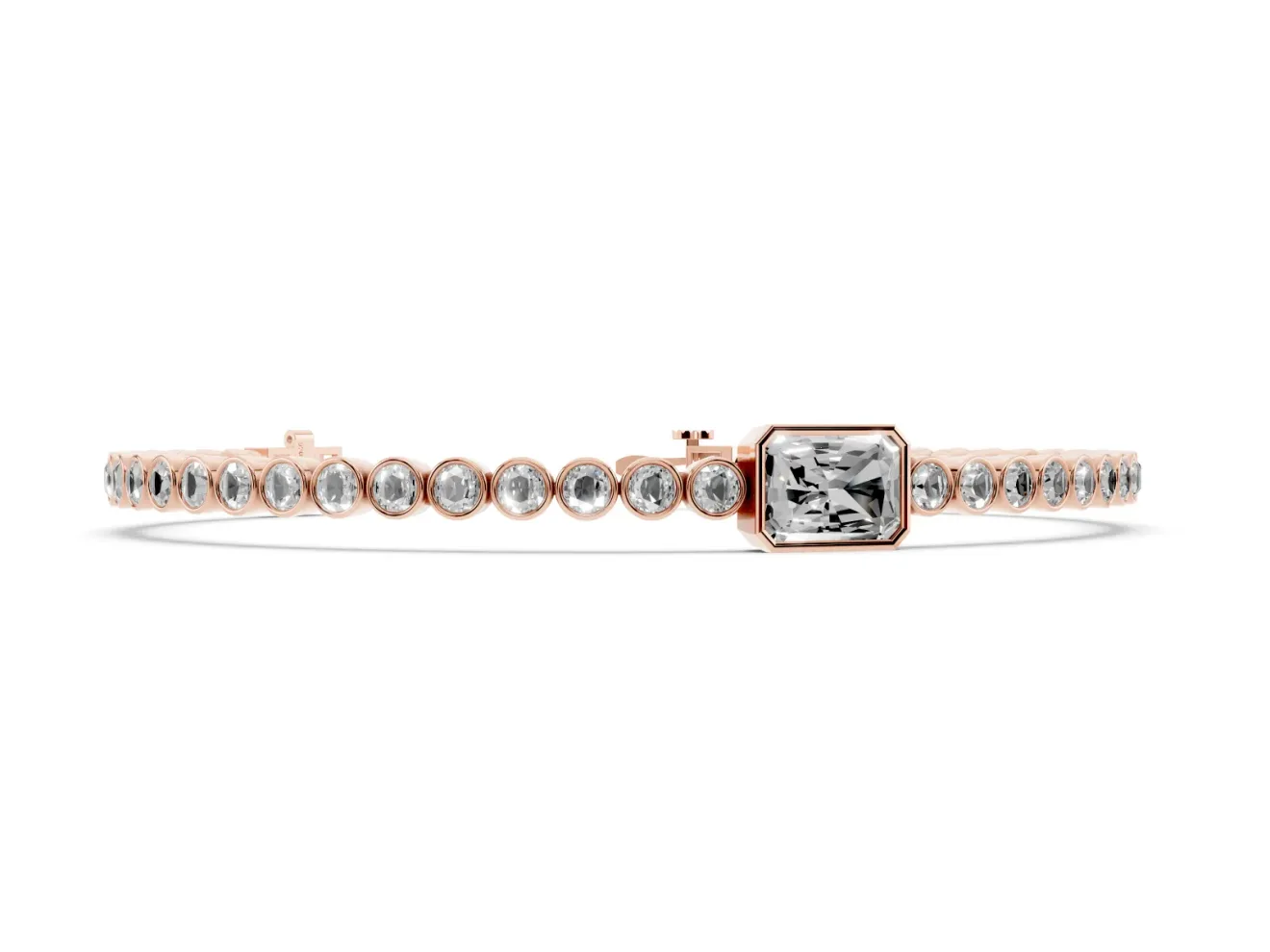 Round Lab-Grown Diamond Bezel Tennis Bracelet | Rose Gold