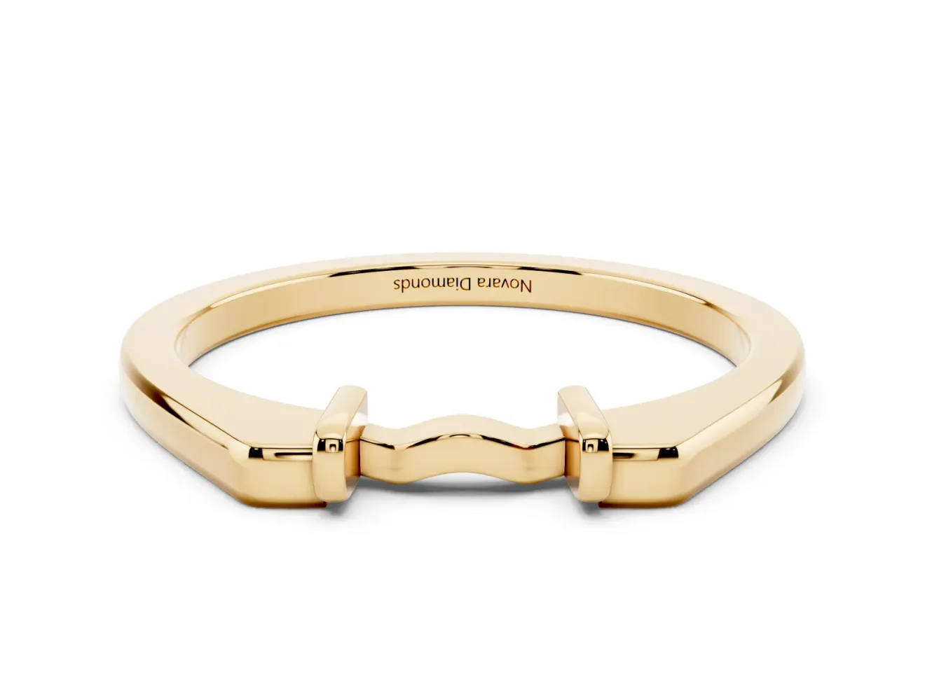 Knot Twist Plain Band Set in Yellow gold with Center Knot