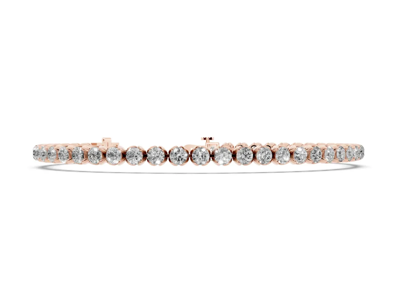 Round Lab-Grown Diamond Tennis Bracelet | Claw Prong Baskets | Rose Gold