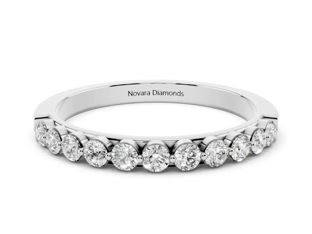 Round Diamond Eternity Band Set in White gold with Channel Setting