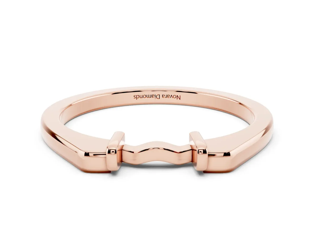 Knot Twist Plain Band Set in Rose gold with Center Knot