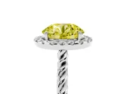 Round Rope Halo Engagement Ring Setting for a Fancy Yellow Lab-Grown Diamond | Sterling Silver