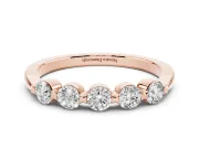 Five-Stone Round Diamond Half Eternity Bridal Band Set in Rose gold with Prong-Set Stones
