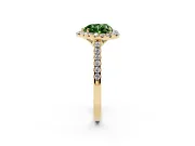 Heart-Shaped Raised Halo Engagement Ring Setting for a Fancy Green Lab-Grown Diamond | Yellow Gold
