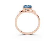 Princess Cut Leaf Bypass Solitaire Engagement Ring Setting for a Fancy Blue Lab-Grown Diamond | Rose Gold