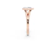 Bezel Set Pear Cut Diamond Solitaire Ring Set in Rose gold with Tapered Band