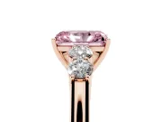 Radiant Cut 5 Stone Engagement Ring Setting for a Fancy Pink Lab-Grown Diamond | Rose Gold