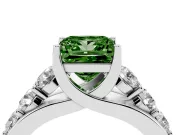 Princess Cut Engagement Ring Setting for a Fancy Green Lab-Grown Diamond | White Gold - Design NV-24645