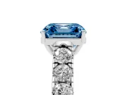 Asscher Cut Engagement Ring Setting for a Fancy Blue Lab-Grown Diamond | White Gold - Design NV-24643