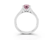 Emerald Cut Half Bezel Engagement Ring Setting for a Fancy Pink Lab-Grown Diamond | Platinum