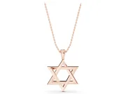 Interlaced Star of David Pendant Necklace | Bevelled Edges | Rose Gold
