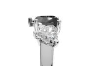 Heart-Shaped Three Stone Engagement Ring Setting for a Black Center | Tapered Band | White Gold