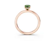 Emerald Cut Low Set Solitaire Engagement Ring Setting for a Fancy Green Lab-Grown Diamond | Plain Band | Rose Gold