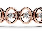 Round Lab-Grown Diamond Oval Frame Tennis Bracelet | Open Links | Rose Gold