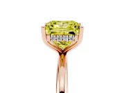 Princess Cut Hidden Halo Engagement Ring Setting for a Fancy Yellow Lab-Grown Diamond | Plain Band | Rose Gold